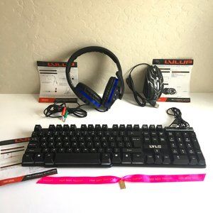 LVLUP LU745 PRO Computer Gaming Kit Headphones, Mouse, Keyboard Bundle Set